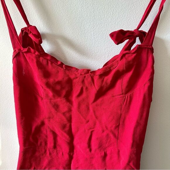 Reformation Christine Dress in Lipstick Red - Picture 7 of 10